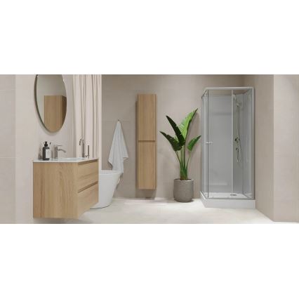 Dulap de baie cu lavoar MOLDE, 80 cm, stejar
