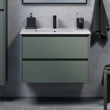 Dulap de baie cu lavoar MOLDE, 80x55x46 cm, verde