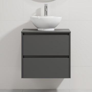 Dulap de baie cu lavoar TRONDHEIM/DRAMMEN 60x57x46 cm antracit/alb
