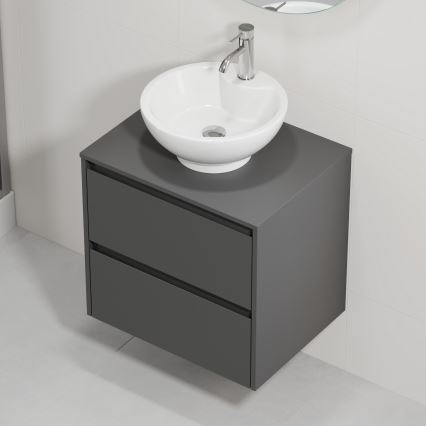 Dulap de baie cu lavoar TRONDHEIM/DRAMMEN 60x57x46 cm antracit/alb