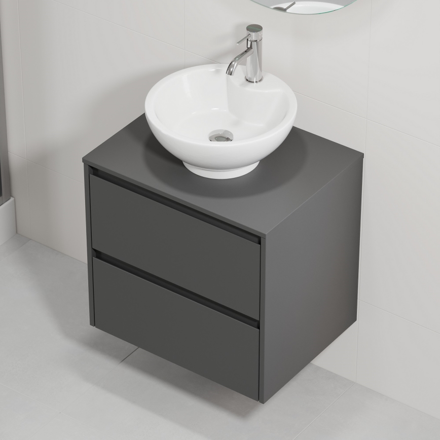 Dulap de baie cu lavoar TRONDHEIM/DRAMMEN 60x57x46 cm antracit/alb