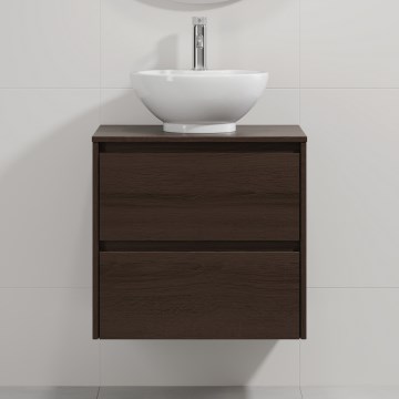 Dulap de baie cu lavoar TRONDHEIM/DRAMMEN 60x57x46 cm nuc/alb