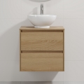 Dulap de baie cu lavoar TRONDHEIM/DRAMMEN 60x57x46 cm stejar/alb