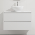 Dulap de baie cu lavoar TRONDHEIM/DRAMMEN 90x57x46 cm alb