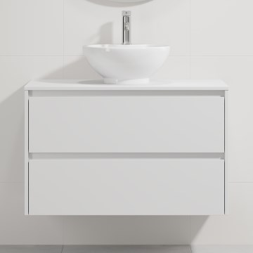 Dulap de baie cu lavoar TRONDHEIM/DRAMMEN 90x57x46 cm alb