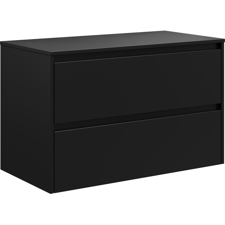 Dulap de baie cu lavoar TRONDHEIM/KRISTIANSAND 90x57x46 cm negru/alb