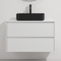 Dulap de baie cu lavoar TRONDHEIM/LJORDAL 90x57x46 cm alb/negru
