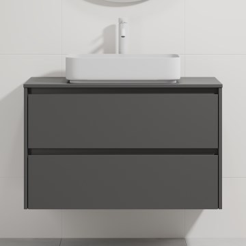Dulap de baie cu lavoar TRONDHEIM/LJORDAL 90x57x46 cm antracit/alb