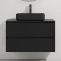 Dulap de baie cu lavoar TRONDHEIM/LJORDAL 90x57x46 cm negru