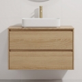 Dulap de baie cu lavoar TRONDHEIM/LJORDAL 90x57x46 cm stejar/alb