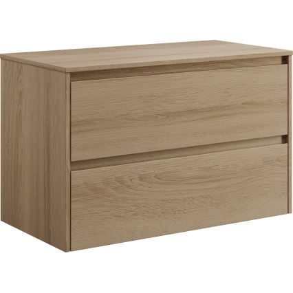 Dulap de baie cu lavoar TRONDHEIM/LJORDAL 90x57x46 cm stejar/negru
