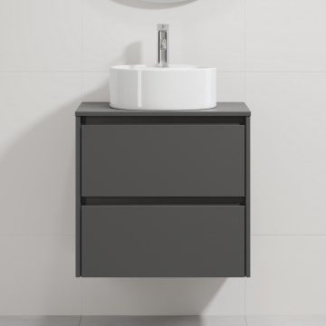 Dulap de baie cu lavoar TRONDHEIM/VIKEDAL 60x57x46 cm antracit/alb
