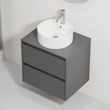 Dulap de baie cu lavoar TRONDHEIM/VIKEDAL 60x57x46 cm antracit/alb