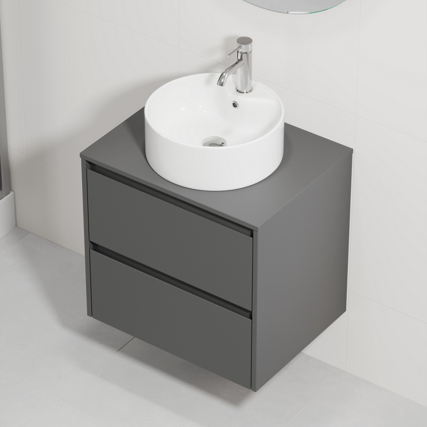 Dulap de baie cu lavoar TRONDHEIM/VIKEDAL 60x57x46 cm antracit/alb