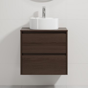 Dulap de baie cu lavoar TRONDHEIM/VIKEDAL 60x57x46 cm nuc/alb