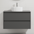 Dulap de baie cu lavoar TRONDHEIM/VIKEDAL 90x57x46 cm antracit/alb