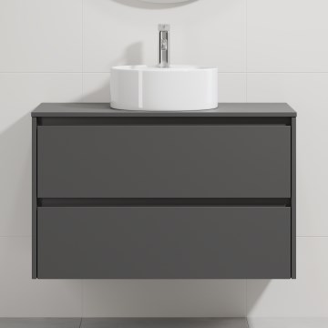 Dulap de baie cu lavoar TRONDHEIM/VIKEDAL 90x57x46 cm antracit/alb
