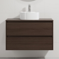 Dulap de baie cu lavoar TRONDHEIM/VIKEDAL 90x57x46 cm nuc/alb