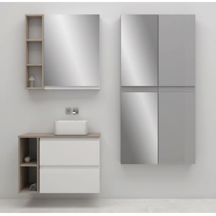 Dulap de baie cu oglindă Cersanit S590-030 MODUO 80x40 cm