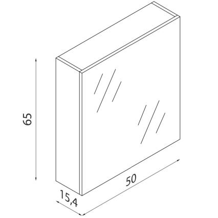 Dulap de baie cu oglindă KENWOOD 65 x 50 cm, alb