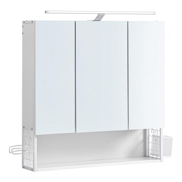 Dulap de baie cu oglindă LED SKY, 70 x 70 x 16 cm, 230 V, alb