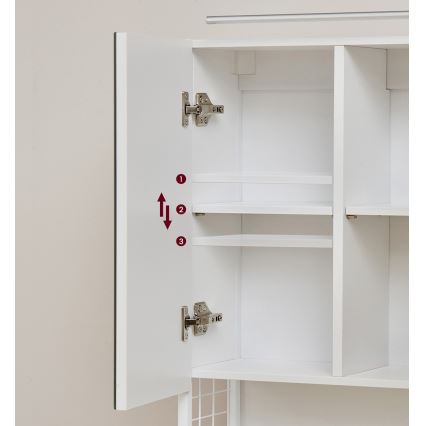 Dulap de baie cu oglindă LED SKY, 70 x 70 x 16 cm, 230 V, alb