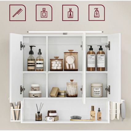 Dulap de baie cu oglindă SKY, alb