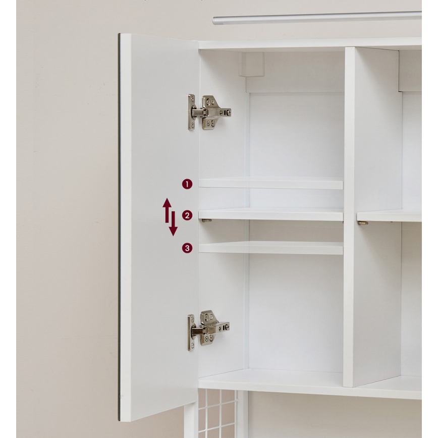 Dulap de baie cu oglindă SKY, alb