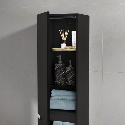 Dulap de baie HELSINKI 35 x 174 x 32 cm, negru