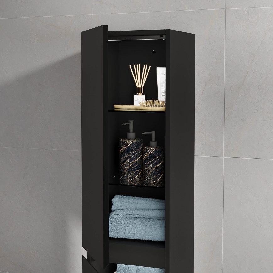 Dulap de baie HELSINKI 35 x 174 x 32 cm, negru