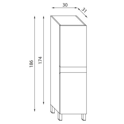Dulap de baie KENWOOD, 186 cm, nuc