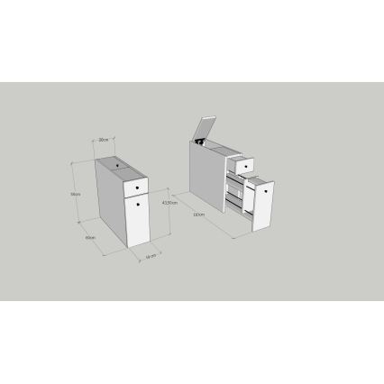 Dulap de baie MELODY, decor marmură bej