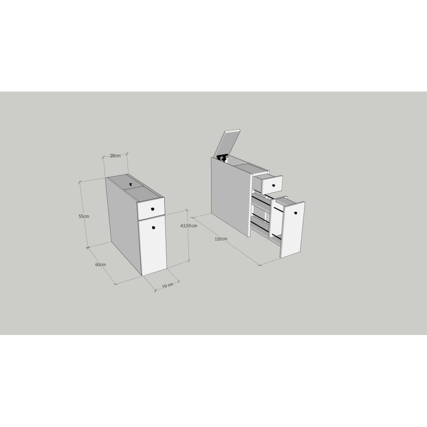 Dulap de baie MELODY, decor marmură bej