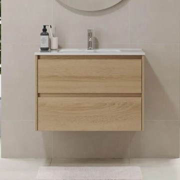Dulap de baie MOLDE cu lavoar, 80x55x46 cm, stejar