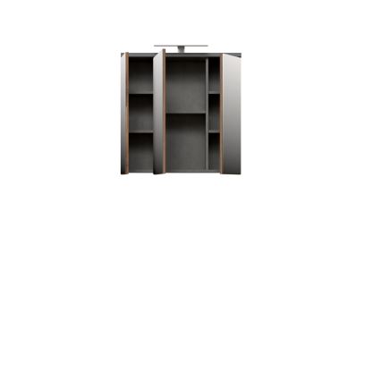 Dulap de baie suspendat VENOM cu oglindă, antracit/maro