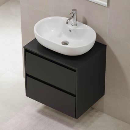 Dulap de baie TRONDHEIM pentru lavoar 60 cm, negru