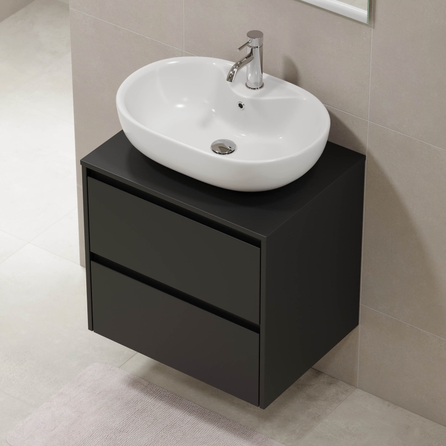 Dulap de baie TRONDHEIM pentru lavoar 60x57x46 cm, negru