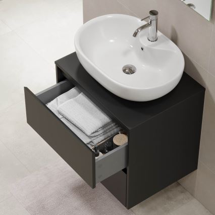 Dulap de baie TRONDHEIM pentru lavoar 60x57x46 cm, negru