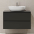 Dulap de baie TRONDHEIM pentru lavoar, 90 x 57 x 46 cm, negru