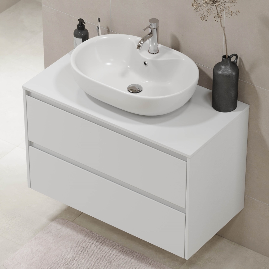 Dulap de baie TRONDHEIM pentru lavoar 90x57x46 cm, alb