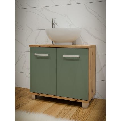 Dulap de baie VENOM verde/stejar Artisan