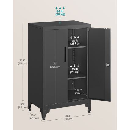 Dulap de birou KAZE 60x40 cm, negru
