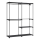 Dulap de depozitare MATIS 138x182 cm, cu polițe și bară pentru haine, negru
