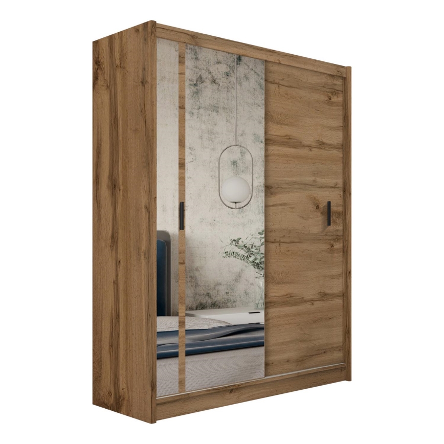 Dulap de haine cu oglindă SABRINA 180x215 cm stejar woltan