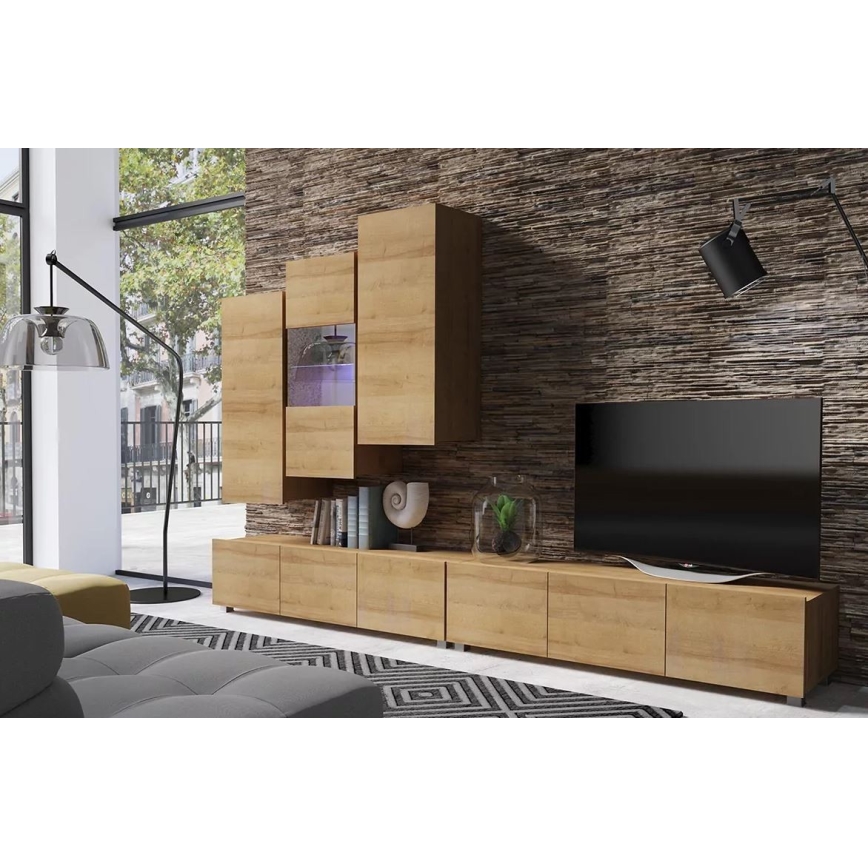 Dulap de perete PAVO 117x45 cm stejar auriu