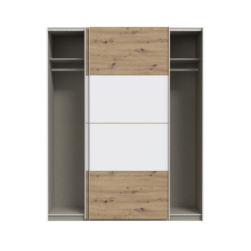 Dulap KARO 170 x 210 cm, alb/stejar artisan