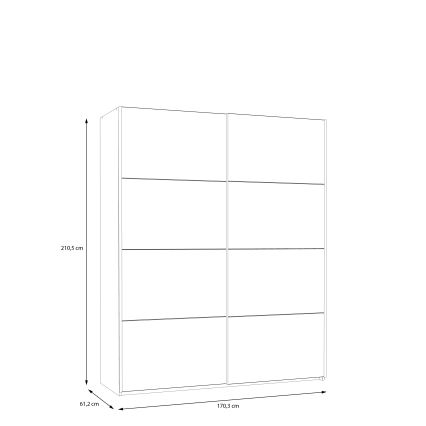 Dulap KARO 170x210 cm, gri/verde