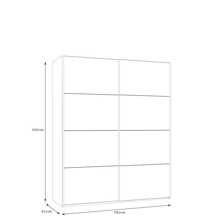 Dulap KARO 170x210 cm, gri/verde