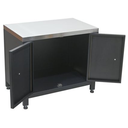 Dulap modular exterior pentru grătar 80x47x69 cm negru/inox