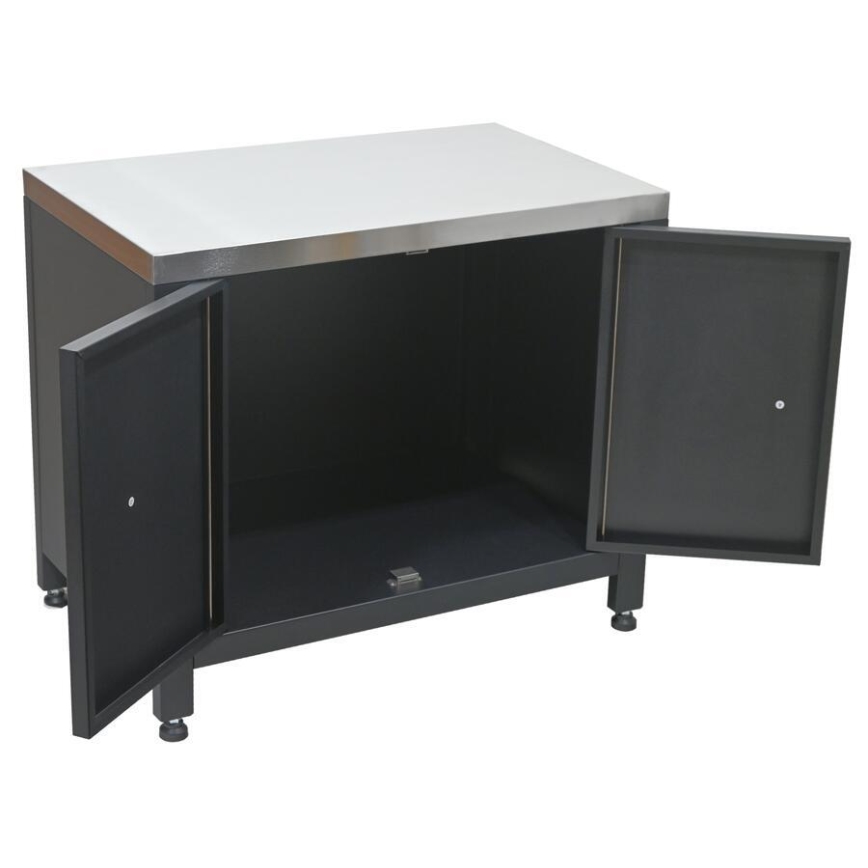 Dulap modular exterior pentru grătar 80x47x69 cm negru/inox